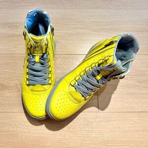 Vlado Footwear Bright Yellow and Gray Trancend Mid-Top Prototype Sneakers